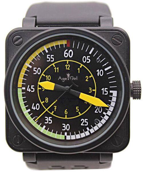 

wristwatches wholesale br-01 airspeed bell aviation flight mens limited edition watches black rubber stainless steel orange yellow blue, Slivery;brown