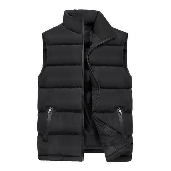 

2021 brand men's cotton vest jackets warm large size cotton overcoat for male vest jacket outer wear clothing garment, Black