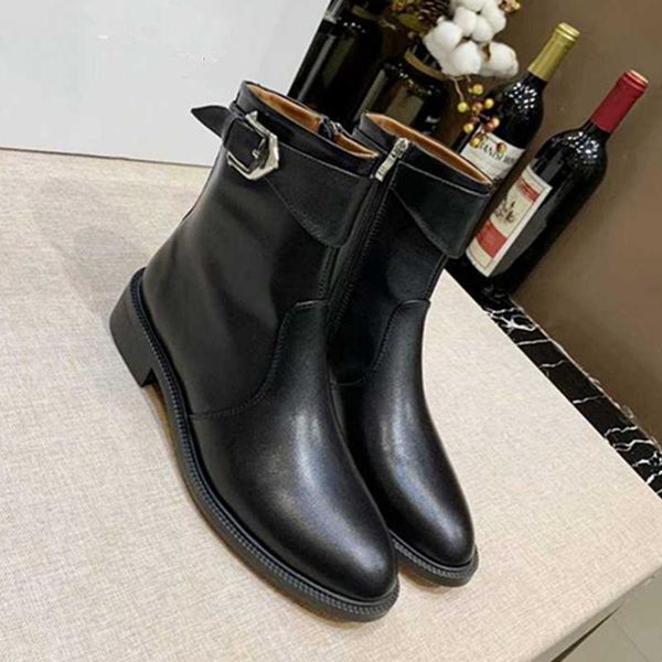 

boots black women ankle fashion leather woman shoes winter warm for waterproof