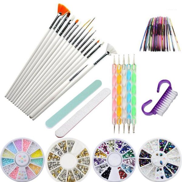 

fancy nail art tools set manicure beauty kit 3d glitter nails crystal decoration1