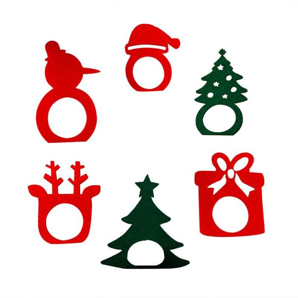 

napkin rings 6pcs christmas ring portable cute nonwoven holder serviette for dinner