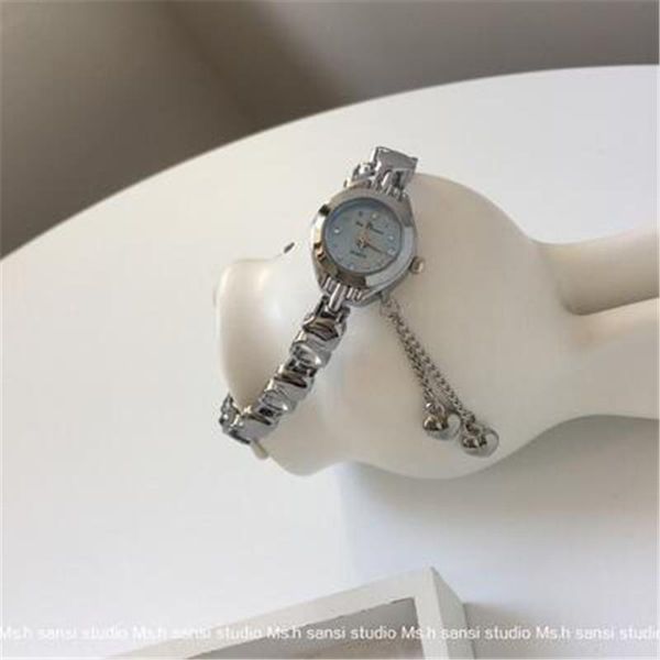 

wristwatches women's korean leisure watch bracelet simple fashionable thin waterproof wrist gifts for women, Slivery;brown