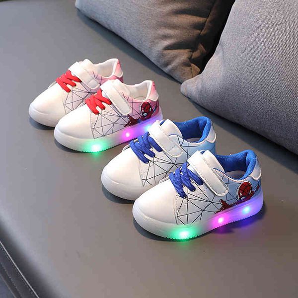 

baby shoes spring and autumn children's board cartoon light men's women's middle small soft bottom luminous, Black