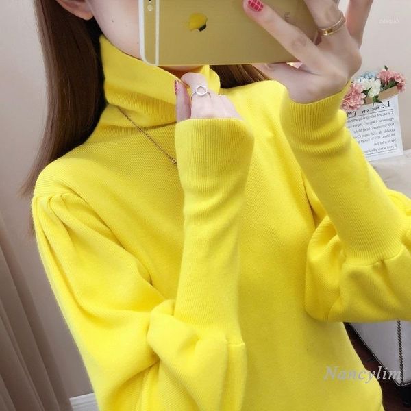 

women's sweaters nancylim turtleneck sweater inner thickened 2021 knitted autumn and winter female lady pllovers jumper, White;black
