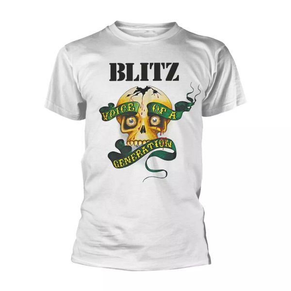 

blitz voice of a generation (white) official t-shirt men unisex, White;black