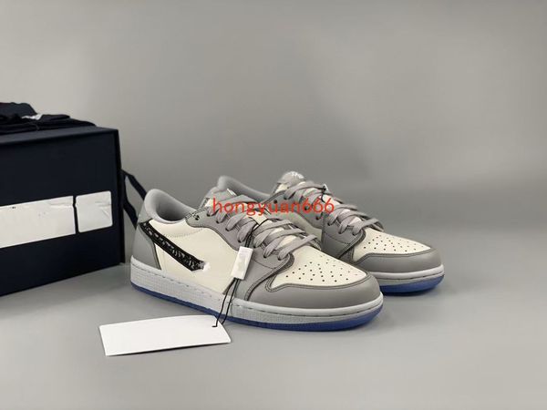 

2020 new officially revealed anniversary collaboration grey white french fashion style label kim jones sneaker shoe size, Black