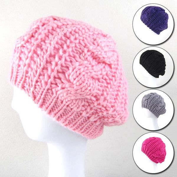 

beanies autumn winter women knitted hat handmade female warm cap beanie girl hats woman bonnet femme thickened stretchy