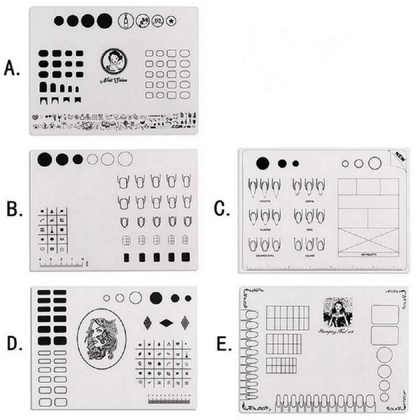 

nail art equipment foldable mini silicone mat stamping pad practice tool portable template, Silver