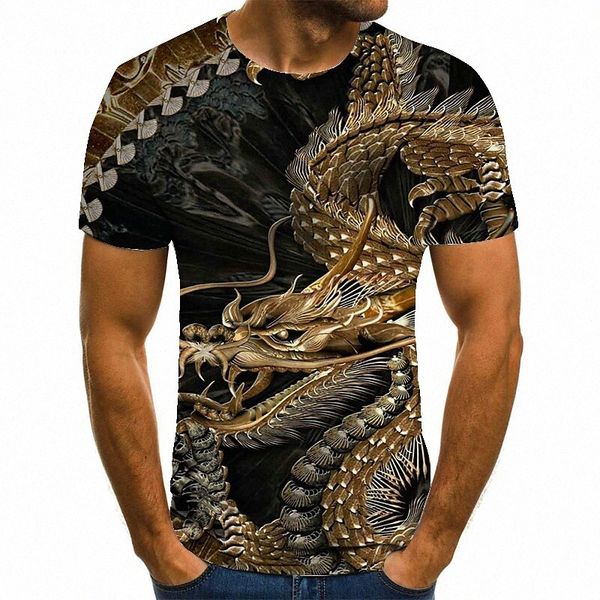 

men's tee t shirt 3d print dragon graphic prints plus size round neck casual daily print short sleeve basic fashion designer big and t, White;black
