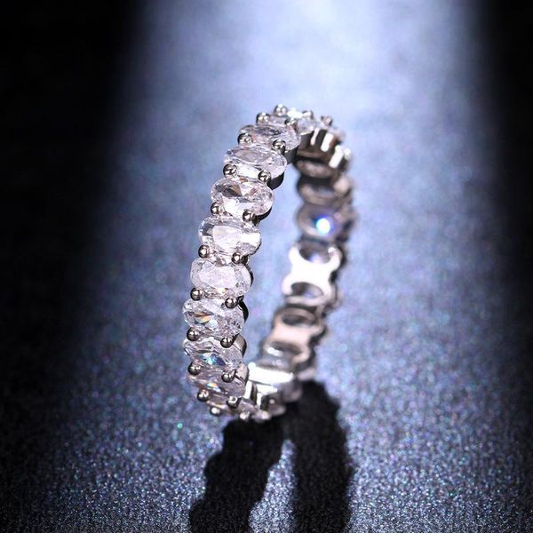 

wedding rings ekopdee luxury oval cubic zirconia for women brand eternity zircon finger ring fashion jewelry femme girls couple gift, Slivery;golden