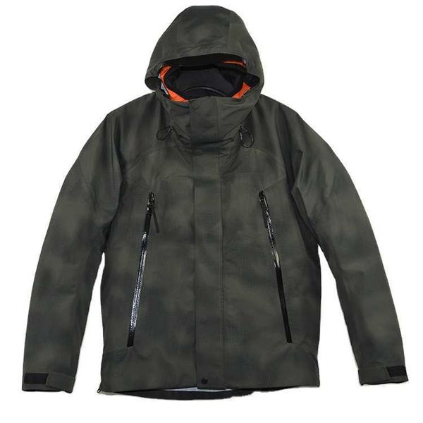 

custom two in one mens down jackets hooded zippers waterproof winter duck jacket men, Black
