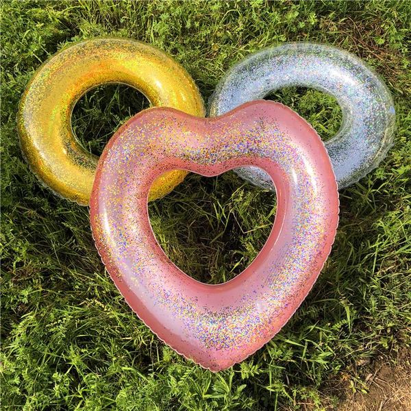 

life vest & buoy colorful transparent inflatable swimming ring kids portable floating circle safely pvc pool toys water seat
