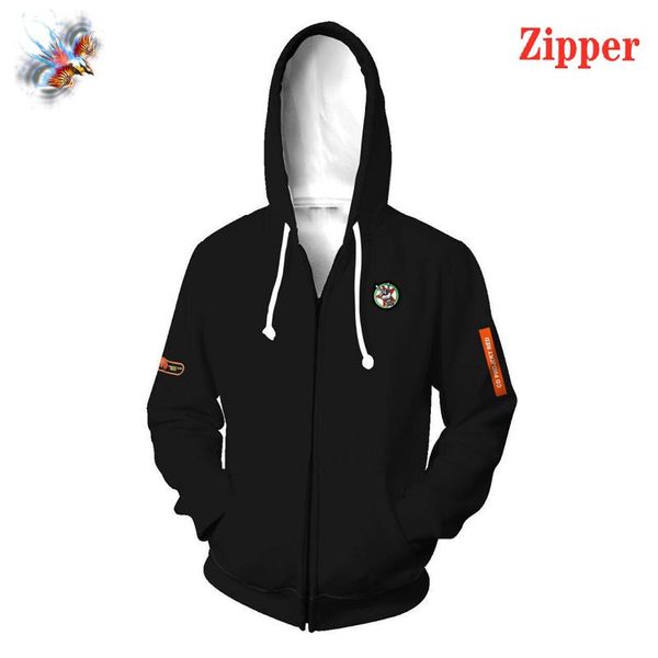 

men's hoodies & sweatshirts game 3d punk style 2077 personality zipper hoodie casual sports pullover fashion plus size spring and autum, Black
