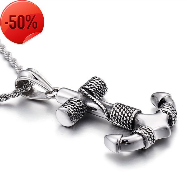 

jewelry titanium steel necklace pendant fashion personality anchor pendant necklace, Silver