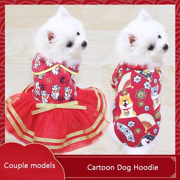 

dog clothes winter warm pet cats jacket teddy pomeranian small cat christmas soft couple models year's costumes apparel