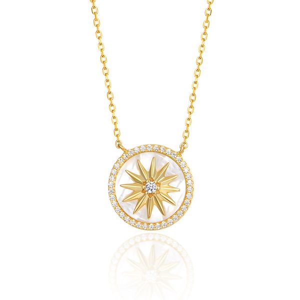 

designer jewelry necklace 925 sterling silver clavicle chain suitable for social gathering party white fritillary compass pendant