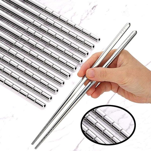

chopsticks 10 pairs of metal stainless steel non-slip creative sushi stick ramen salmon tool