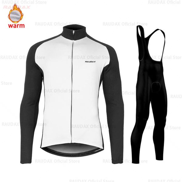 

cycling jersey set men 2021 pro team raudax winter fleece clothing mtb bib pants ropa ciclismo triathlon racing sets, Black;blue