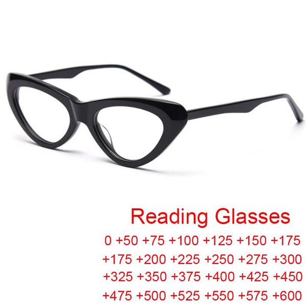 

sunglasses ready-made vintage cat eye reading glasses women optical spectacles acetate comortable farsightedness plus points +1 +2, White;black