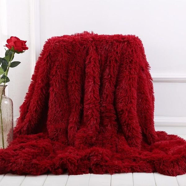 

sheets & sets arrival wine red bedding sheet bed sofa throw blanket long shaggy super soft warm christmas gift 130*160cm /160*200cm