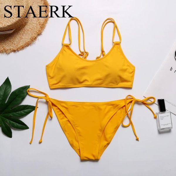 

women's swimwear staerk women brazilian solid thong bikini set strapless summer beach swimming suits maillot de bain monokini, White;black