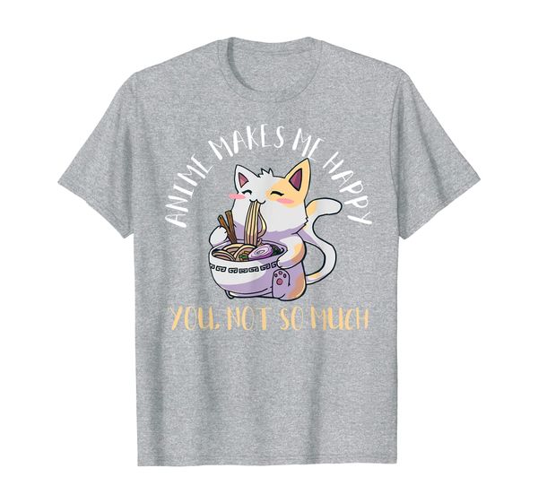 

kawaii neko anime cat t-shirt, White;black