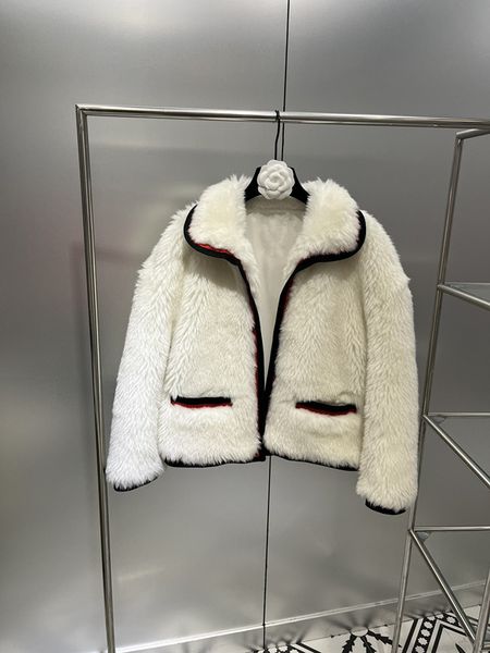 

new wool collar coat in autumn and winter, Black;brown