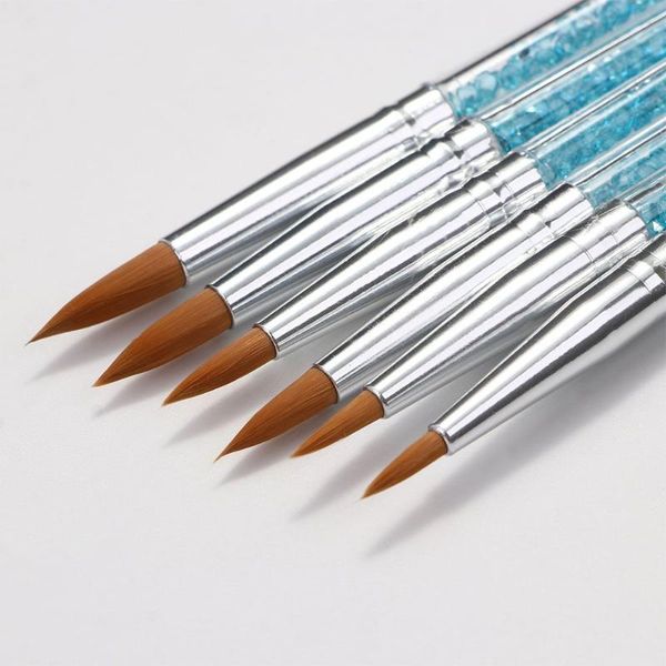 

nail brushes manicure tools dotting drawing blue rhinestone handle painting acrylic brush pen art gel, Yellow
