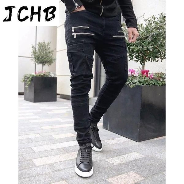 

men's pants casual men joggers solid thin cargo sweatpants male multi-pocket trousers mens sportswear hip hop harem pencil, Black