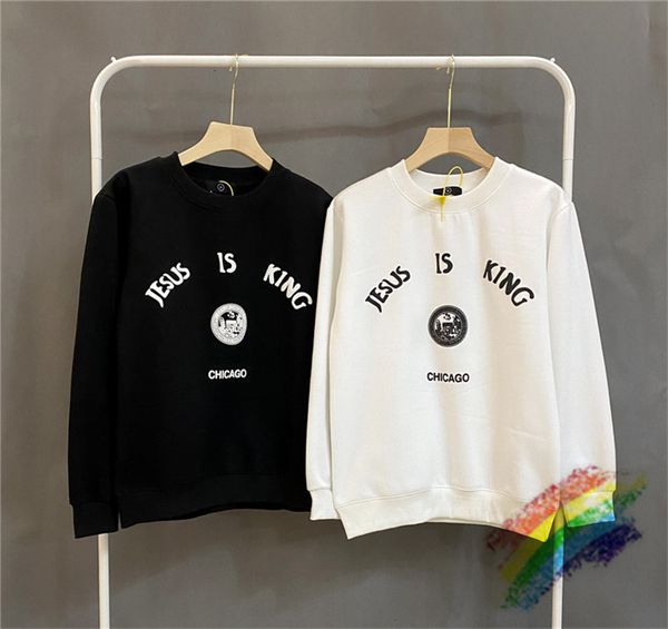 

hoodies is king crewneck sweatshirts men women chicago exclusive limited edition jesus hoodie kanye west pullover, Black