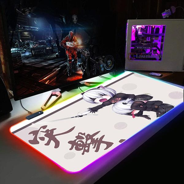 

mouse pads & wrist rests large rgb led 14 color usb wired lighting gaming gamer colorful nier automata pad for accessories