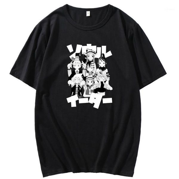 

men's t-shirts japanese anime men soul eater t shirt fashion print tshirt summer mens cotton short sleeve t-shirt funny, White;black