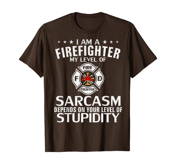 

i'm a firefighter my level of sarcasm funny fireman gift t-shirt, White;black