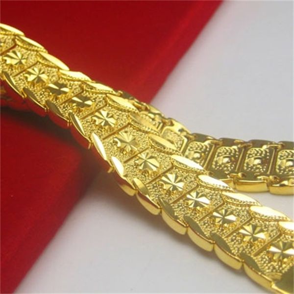 

european and american new gold plated men's fashion necklace hip hop style diamond inlaid alloy casting cuba chain necklace 237 q2, Black