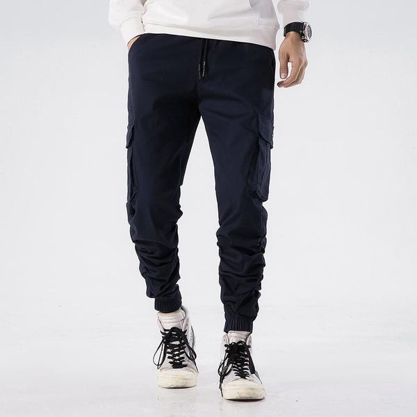 

men's pants 2021 autumn and winter hip hop men loose casual with small feet pantalones hombre joggers, Black