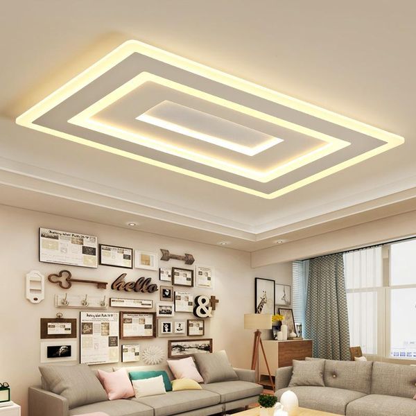 

ceiling lights simple modern rectangular atmosphere home living room lamp led creative bedroom ultra-thin lamps wf6131044