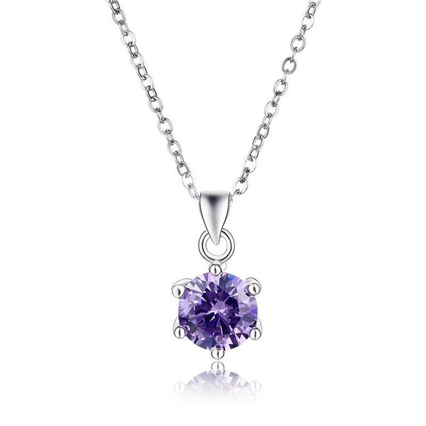 

pendant necklaces jewelry gift stainless steel women's creative exquisite zircon clavicle for women girls, Silver