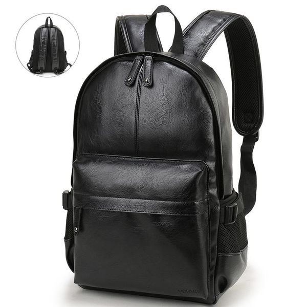 

backpack brand men vintage leather school bag fashion travel large capacity rucksack book male