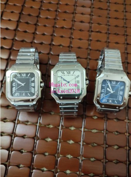 

mens watches 40mm wssa0030 mechanical automatic white black blue dial silver stainless steel bracelet luxury watch waterproof real p, Slivery;brown