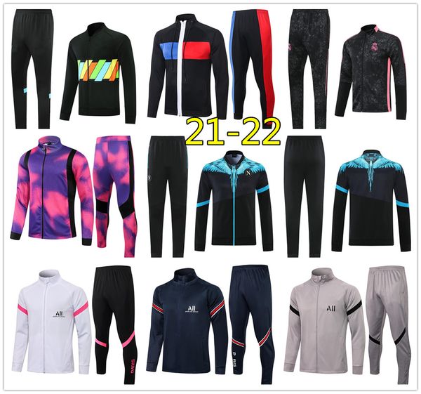 

mens napoli soccer tracksuit full zip jacket 2021 2022 men naples football mbappe training tuta chandal survetement jogging, Black