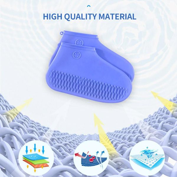 

shoe parts & accessories 1 pair silicone reusable overshoes rain waterproof boots shoes cover protector hsj88, White;pink