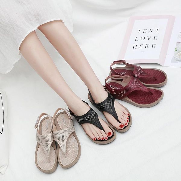 

corporis 2021 summer shoes women sandals casual platform wedges female flip flops flat with comfortable, Black