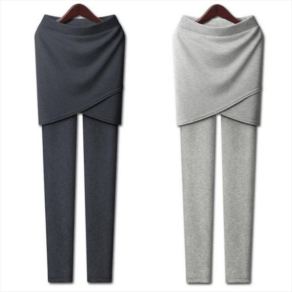 

skirt plus size fitness women leggings spring pants cross side with ouc1238, Black