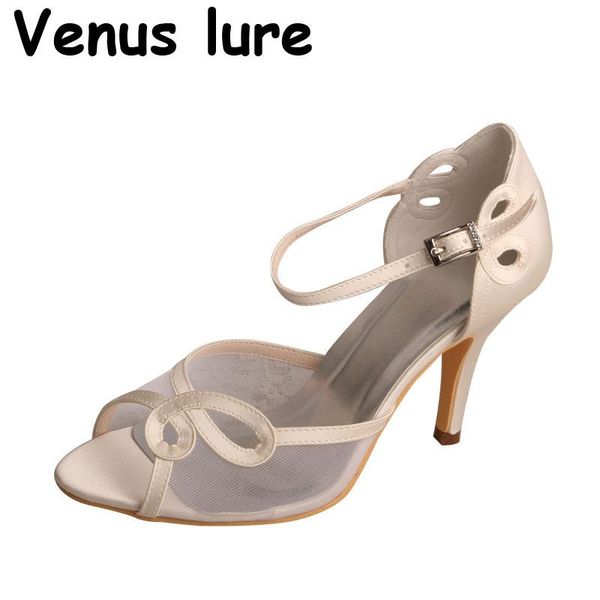 

dress shoes 9cm bridesmaid wedding open toe pumps ivory cut out heels, Black