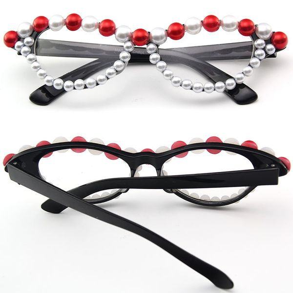 

75% off outlet store online cat's eye beads halloween funny party sun show glasses, White;black