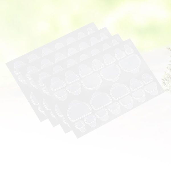 

false nails 10 sheets transparent nail tips double side glue toe stickers for fake faux manicure tool, Red;gold