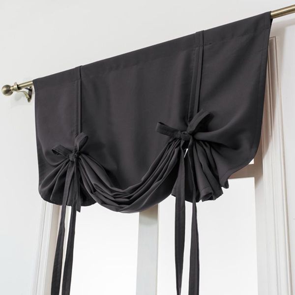 

#80x120cm roman curtain for small window curtains living room bedroom pure color thermal insulated blackout tie up & drapes