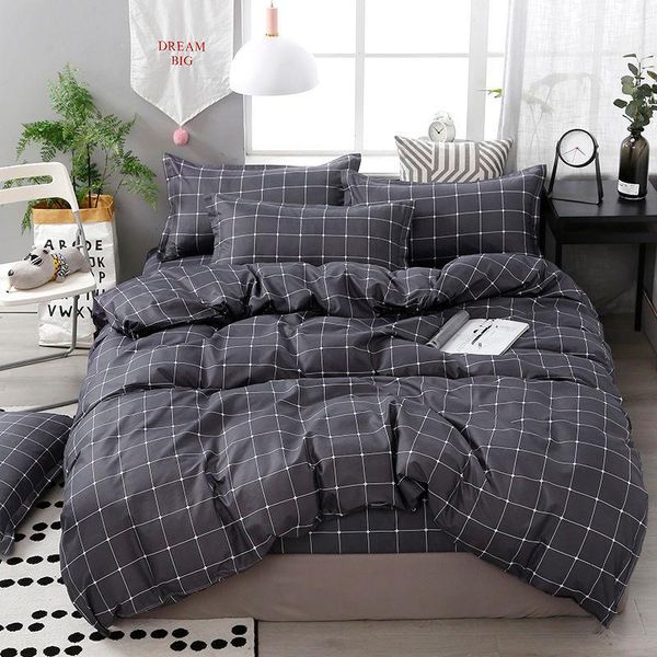 

bedding sets 2021 fashion simple set with pillowcase and sheet,washed cotton duvet cover,single double bed  size quilt covers