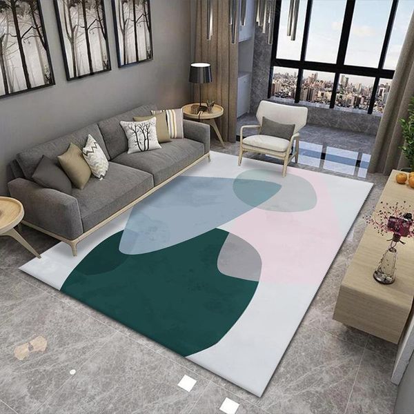 

nordic abstract geometry living room carpet modern minimalist coffee table cushion model display washable carpets