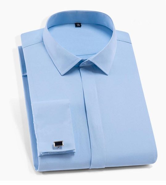 

men's dress shirts 2021 french shirt cufflinks formal long sleeve cuffs 4xl, White;black